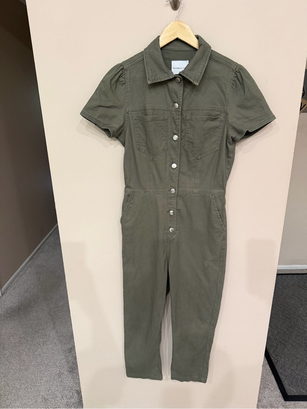 Celebrity Pink Boilersuit Womens Size Small Olive Green Gorpcore Utility Safari